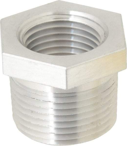 Latrobe Foundry - 3/4 x 1/2" Aluminum Pipe Hex Bushing - 150 psi, M x F End Connection, Grade 356-F - Benchmark Tooling