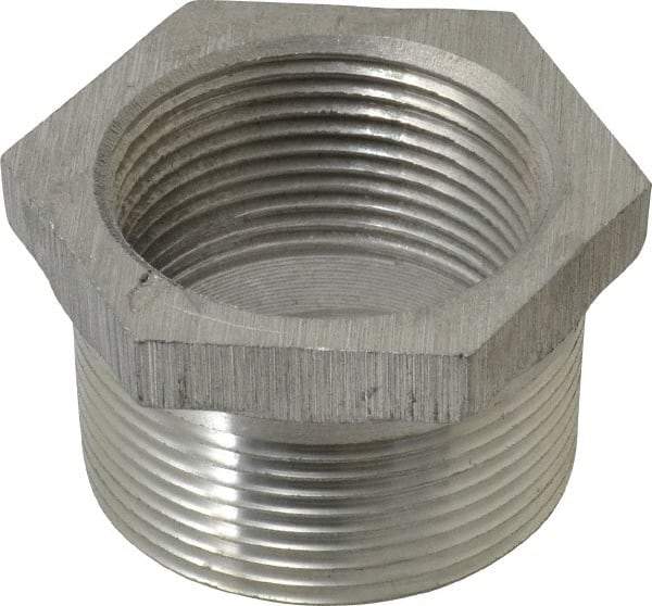 Latrobe Foundry - 1-1/2 x 1-1/4" Aluminum Pipe Hex Bushing - 150 psi, M x F End Connection, Grade 356-F - Benchmark Tooling