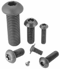 Camcar - #2-56 UNC Hex Socket Drive, Button Screw - Alloy Steel, Black Oxide Finish, Fully Threaded, 1/2" Length Under Head - Benchmark Tooling