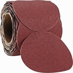 Norton - 5" Diam, 80 Grit Ceramic Adhesive PSA Disc - Coarse Grade, Maroon, F Weighted Backing, Flexible - Benchmark Tooling