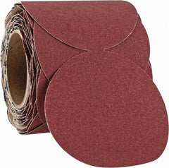 Norton - 5" Diam, 100 Grit Ceramic Adhesive PSA Disc - Medium Grade, Maroon, F Weighted Backing, Flexible - Benchmark Tooling