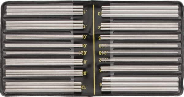 TESA Brown & Sharpe - 48 to 3 TPI, 0.5 to 6mm Pitch, Thread Pitch Diameter Measuring Wire - 48 Pieces - Benchmark Tooling