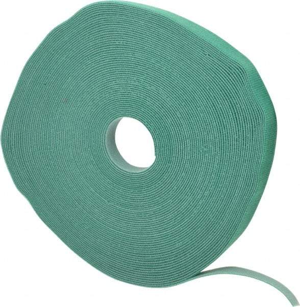 SpeedTech - 75' Long Green Nylon & Polyethylene Hook & Loop Strap - 50 Lb Tensile Strength - Benchmark Tooling