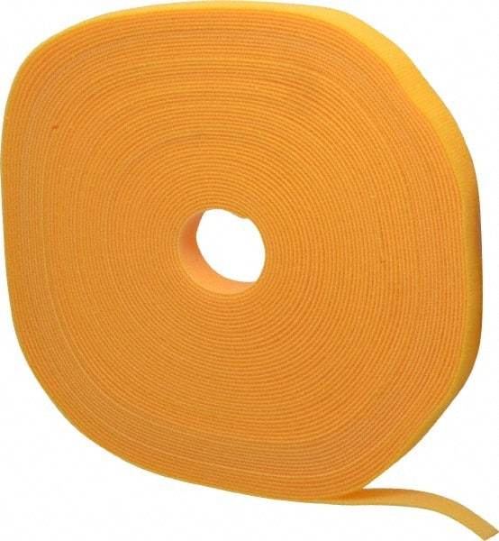 SpeedTech - 75' Long Yellow Nylon & Polyethylene Hook & Loop Strap - 50 Lb Tensile Strength - Benchmark Tooling