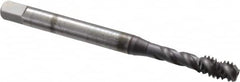 Emuge - 1/4-20 UNC, 3 Flute, TiCN Finish Cobalt Fast Spiral Flute Tap - Benchmark Tooling