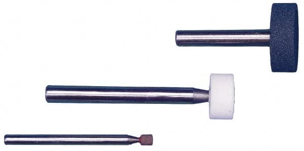 Grier Abrasives - 1" Head Diam x 1/2" Thickness, W218, Cylinder End, Aluminum Oxide Mounted Point - White, Medium Grade, 80 Grit, 25,000 RPM - Benchmark Tooling