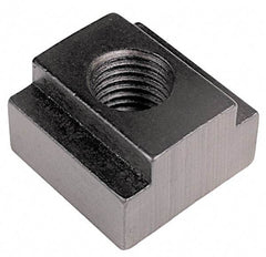 TE-CO - 5/16-18 Blind Tapped T Slot Nut - 7/16" Slot Width, 11/16 x 7/32" Base Width x Height, 7/8 x 1/2" OAL x Height - Benchmark Tooling