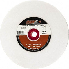 Camel Grinding Wheels - 60 Grit Aluminum Oxide Bench & Pedestal Grinding Wheel - 6" Diam x 1" Hole x 3/4" Thick, 4456 Max RPM, K Hardness, Medium Grade , Vitrified Bond - Benchmark Tooling