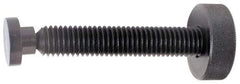 Gibraltar - 5/16-18 Knurled Shoulderless Swivel Pad Tip Grade C-12L14 Steel Thumb Screw - 1.985" OAL, 1-1/8" Head Diam x 3/8" Head Height, Black Oxide Finish - Benchmark Tooling