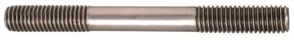 Jergens - 7/8-9 12" OAL Equal Double Threaded Stud - Alloy Steel, Black Oxide Finish, 2-1/4" Equal Thread Length - Benchmark Tooling