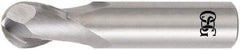 OSG - 11mm Diam, 16mm LOC, 2 Flute Solid Carbide Ball End Mill - Uncoated, Single End, 64mm OAL, 64mm Shank Diam, Spiral Flute - Benchmark Tooling