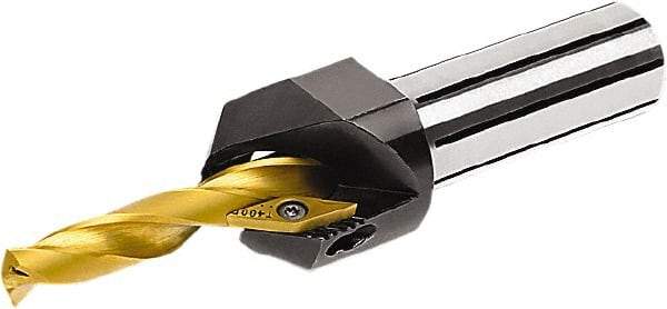 Seco - 14.01 to 16mm Diam, Straight Shank, 25mm Body Shank Diam, 45° Combo Chamfer and Countersink Drill - SD200 Insert, 87mm OAL - Benchmark Tooling