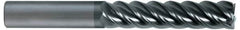SGS - 1", 5 Flute, Single End, Solid Carbide, 0.06" Corner Radius End Mill - 4" OAL, 45° Helix, Right Hand Flute, 1-1/2" LOC, Right Hand Cut - Benchmark Tooling