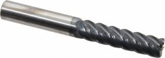 SGS - 1/2", 5 Flute, Single End, Solid Carbide, 0.06" Corner Radius End Mill - 4" OAL, 45° Helix, Right Hand Flute, 2" LOC, Right Hand Cut - Benchmark Tooling