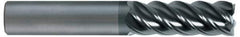 SGS - 1/2", 5/8" LOC, 1/2" Shank Diam, 2-1/2" OAL, 5 Flute, Solid Carbide Square End Mill - Single End, AlTiN Finish, Spiral Flute, 45° Helix, Right Hand Cut, Right Hand Flute, Series 55 - Benchmark Tooling