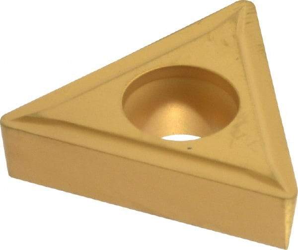 Value Collection - TCMT432 Grade TCN55 Carbide Turning Insert - TiN Finish, 60° Triangle, 1/2" Inscr Circle, 3/16" Thick, 1/32" Corner Radius - Benchmark Tooling