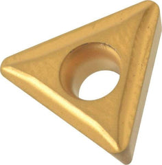 Value Collection - TPMT21.52 KC Grade TCN55 Carbide Turning Insert - TiN Finish, 60° Triangle, 1/4" Inscr Circle, 3/32" Thick, 1/32" Corner Radius - Benchmark Tooling
