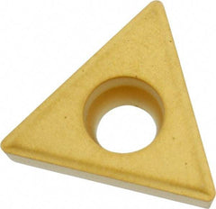 Value Collection - TPGH21.51 Grade TCN55 Carbide Turning Insert - TiN Finish, 60° Triangle, 1/4" Inscr Circle, 3/32" Thick, 1/64" Corner Radius - Benchmark Tooling