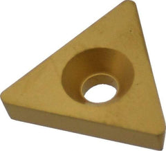 Value Collection - TPGB322 Grade TCN55 Carbide Turning Insert - TiN Finish, 60° Triangle, 3/8" Inscr Circle, 1/8" Thick, 1/32" Corner Radius - Benchmark Tooling