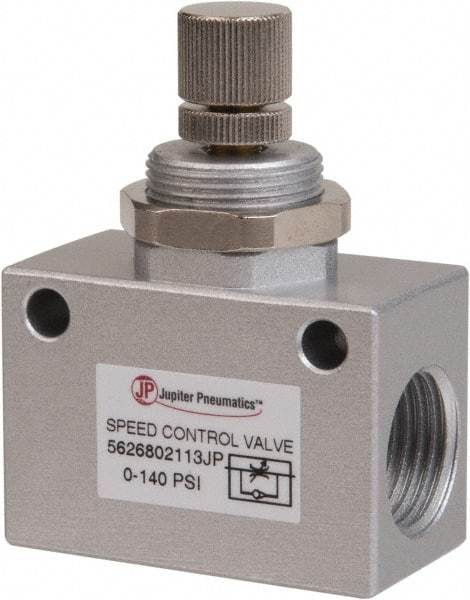 PRO-SOURCE - 1/2" NPT Inline Speed Control Valve - 0 to 140.78 psi & Aluminum Alloy Material - Benchmark Tooling