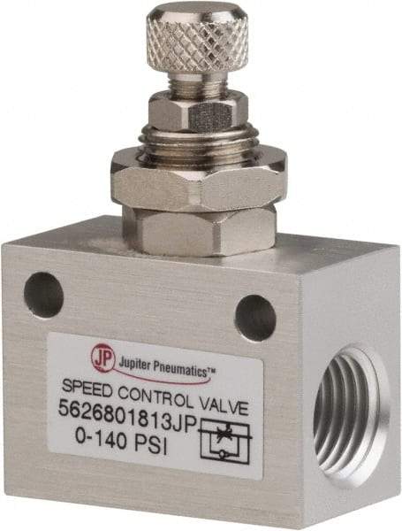 PRO-SOURCE - 1/4" NPT Inline Speed Control Valve - 0 to 140.78 psi & Aluminum Alloy Material - Benchmark Tooling