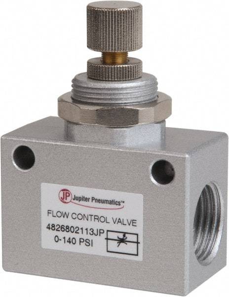 PRO-SOURCE - 1/2" NPT Inline Flow Control Valve - 0 to 140.78 psi & Aluminum Alloy Material - Benchmark Tooling