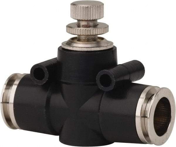 PRO-SOURCE - 1/2" Tube OD Inline Flow Control Valve - 0 to 113.76 psi & Techno Polymer, Brass, Steel Material - Benchmark Tooling