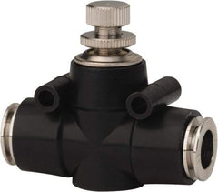 PRO-SOURCE - 3/8" Tube OD Inline Flow Control Valve - 0 to 113.76 psi & Techno Polymer, Brass, Steel Material - Benchmark Tooling