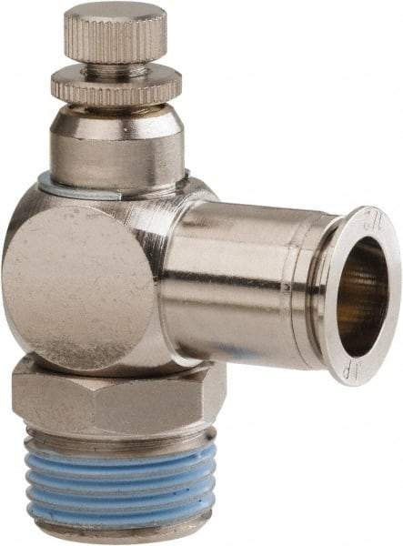 PRO-SOURCE - 1/2" Male NPT x 1/2" Tube OD Tamper Resistant Valve - 0 to 113.76 psi & Nickel Plated Brass Material - Benchmark Tooling