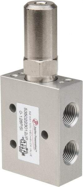 PRO-SOURCE - 1/8" NPT 5-Way, 2 Position Mini Mechanical Valve - 0.34 CV Rate, 9 CFM, 127.98 Max psi, Air Pilot/Spring Actuator - Benchmark Tooling