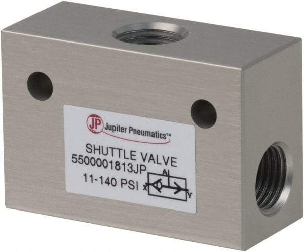 PRO-SOURCE - 1/4" NPT Shuttle Valve - 11.4 to 140.78 psi & Aluminum Alloy Material - Benchmark Tooling