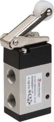 PRO-SOURCE - 1/4" NPT Mechanically Operated Air Valve - 3 Way, 2 Position, Roller Lever/Spring, 0.98 CV Rate & 127.98 Max psi - Benchmark Tooling