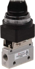 PRO-SOURCE - 1/8" NPT Mechanically Operated Air Valve - 2-Way, 2 Position, Selector/Manual, 0.1 CV Rate & 127.98 Max psi - Benchmark Tooling