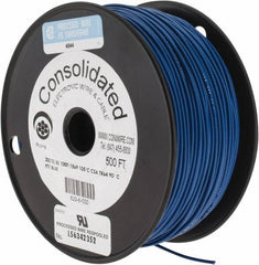 Made in USA - 20 AWG, 10 Strand, 500' OAL, Tinned Copper Hook Up Wire - Blue PVC Jacket, 0.07" Diam - Benchmark Tooling