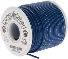 Made in USA - 20 AWG, 10 Strand, 100' OAL, Tinned Copper Hook Up Wire - Blue PVC Jacket, 0.07" Diam - Benchmark Tooling