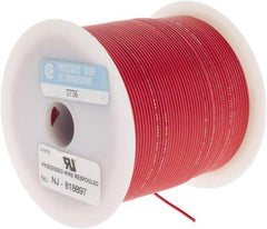 Made in USA - 22 AWG, 7 Strand, 500' OAL, Tinned Copper Hook Up Wire - Red PVC Jacket, 0.062" Diam - Benchmark Tooling