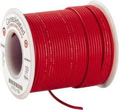 Made in USA - 22 AWG, 7 Strand, 100' OAL, Tinned Copper Hook Up Wire - Red PVC Jacket, 0.062" Diam - Benchmark Tooling