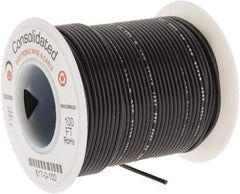 Made in USA - 24 AWG, 7 Strand, 100' OAL, Tinned Copper Hook Up Wire - Black PVC Jacket, 0.056" Diam - Benchmark Tooling