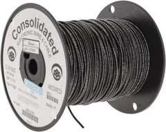 Made in USA - 16 AWG, 26 Strand, 500' OAL, Tinned Copper Hook Up Wire - Black PVC Jacket, 0.117" Diam - Benchmark Tooling