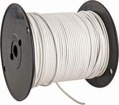 Made in USA - 14 AWG, 41 Strand, 500' OAL, Tinned Copper Hook Up Wire - White PVC Jacket, 0.136" Diam - Benchmark Tooling