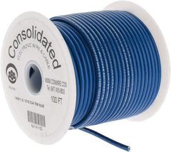 Made in USA - 14 AWG, 41 Strand, 100' OAL, Tinned Copper Hook Up Wire - Blue PVC Jacket, 0.136" Diam - Benchmark Tooling