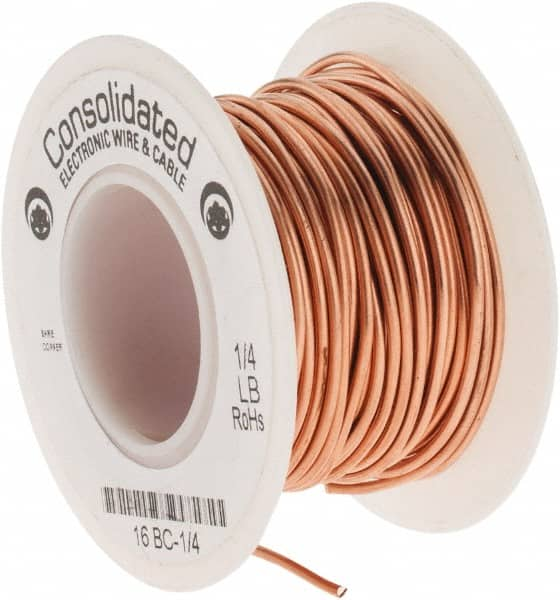 Made in USA - 16 AWG, 0.0508 Inch Diameter, 32 Ft., Solid, Grounding Wire - Copper, ASTM B3, QQ-W-343 Type S, RoHS Compliant - Benchmark Tooling