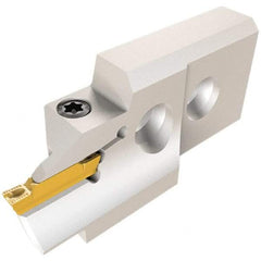 Iscar - 0.118" Groove Width, 2mm Max Depth of Cut, Left Hand Cut, HGAE Indexable Grooving Blade - HGPL Insert Style, Series Heliface - Benchmark Tooling