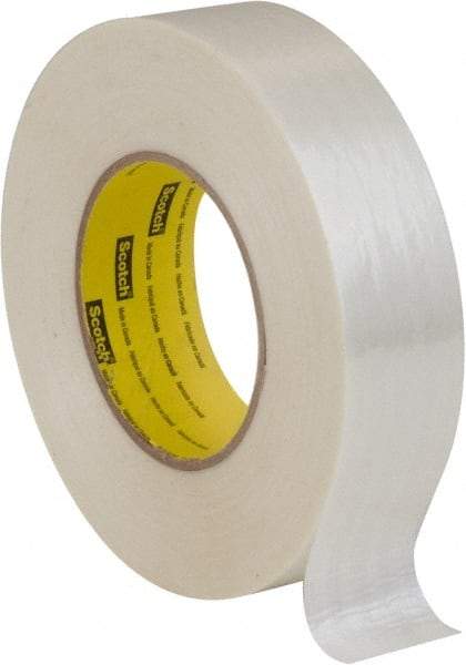 3M - 1" x 60 Yd Clear Rubber Adhesive Packaging Tape - Polyester Film Backing, 7 mil Thick, 380 Lb Tensile Strength, Series 8919MSR - Benchmark Tooling