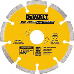 DeWALT - 5" Diam, 7/8" Arbor Hole Diam, Wet & Dry Cut Saw Blade - Diamond-Tipped, Standard Round Arbor - Benchmark Tooling