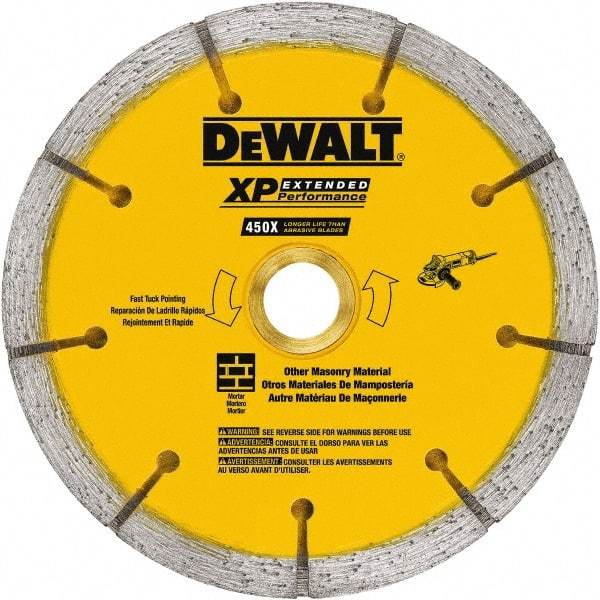 DeWALT - 6" Diam, 7/8" Arbor Hole Diam, Wet & Dry Cut Saw Blade - Diamond-Tipped, Standard Round Arbor - Benchmark Tooling