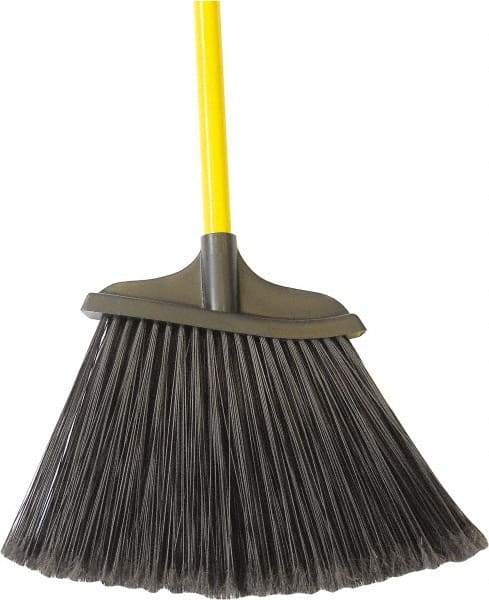 PRO-SOURCE - 8-1/8" Wide, Black Synthetic Bristles, 48" Fiberglass Handle, Angled Broom - Water Resistant - Benchmark Tooling