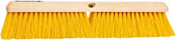 PRO-SOURCE - 18" General Purpose Polypropylene Push Broom - 3" Bristle Length, Plastic Block, Threaded Handle Connection, Handle Sold Separately - Benchmark Tooling