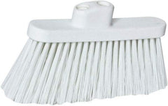 PRO-SOURCE - 10" Wide, White Polypropylene Bristles, Angled Broom - Threaded Handle, 10 Inch Wide Broom, White Bristles, Handle Sold Separately - Benchmark Tooling