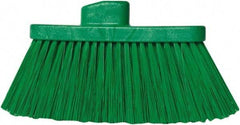 PRO-SOURCE - 10" Wide, Green Polypropylene Bristles, Angled Broom - Threaded Handle, 10 Inch Wide Broom, Green Bristles, Handle Sold Separately - Benchmark Tooling